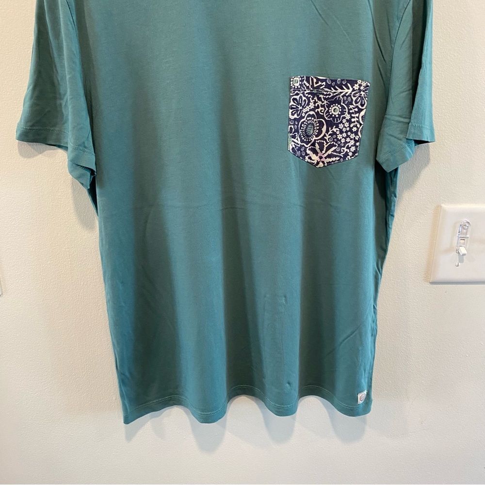 Marine layer signature printed cotton tee  Men's size medium short sleeve green - Picture 3 of 9